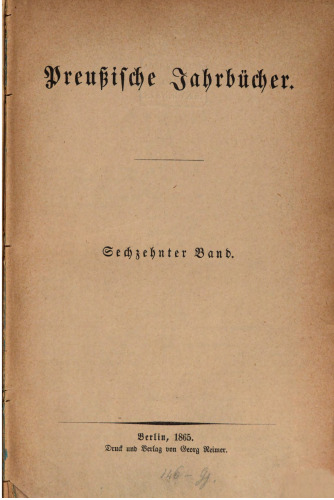 Preußische Jahrbücher