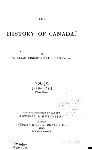 The history of Canada / 1756-1763
