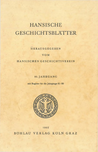 Hansische Geschichtsblätter