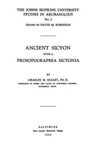 Ancient Sicyon: With a prosopographia Sicyonia