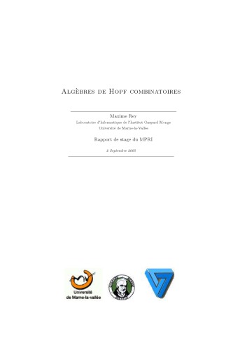 Algèbres de Hopf combinatoires