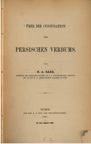 Über die Conjugation des persischen Verbums