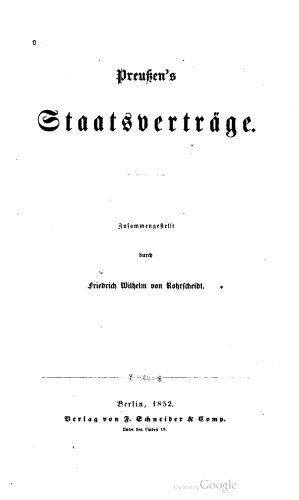 Preußen's Staatsverträge