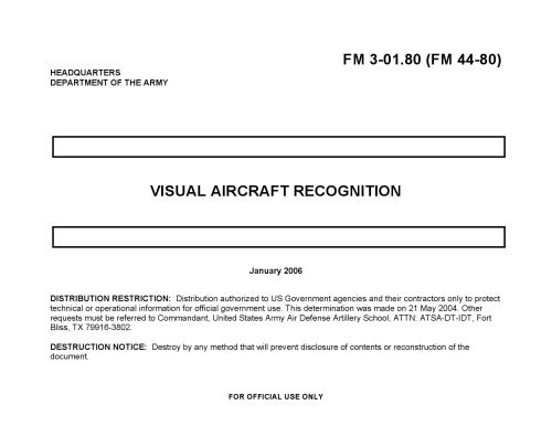 US Army - Visual Aircraft Recognition - FM 3-01.80 (FM 44-80) - 2006