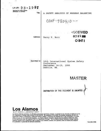 Safety Analysis of [nuclear] Warhead Balancing