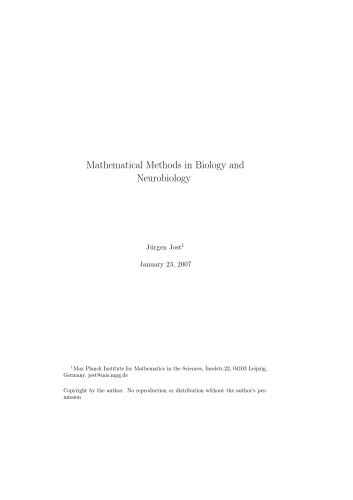 Mathematical methods in biology and neurobiology