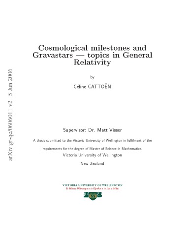 Cosmological Milestones and Gravatars - Topics in General Relativity [thesis]
