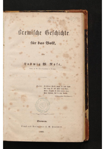 Bremische Geschichte für das Volk