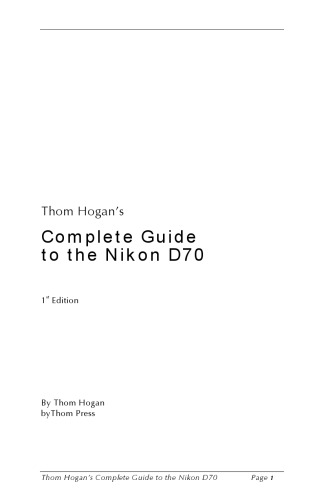 Thom Hogan's complete guide to the Nikon D2x and D2xs