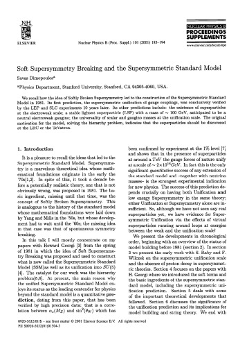 Soft Supersymmetry Breaking and the Supersymmetric Standard Model