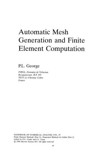 Handbook of Numerical Analysis. Finite Element Methods (Part 2). Numerical Methods for Solids (Part 2)