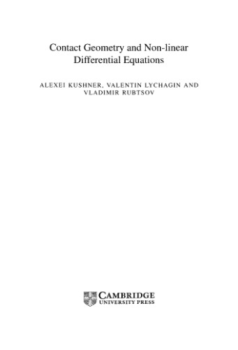 Contact Geometry and Non-linear Differential Equations