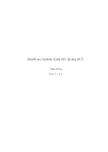 Functional Analysis