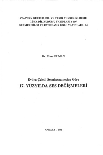 Evliya Çelebi Seyahatnamesine Göre 17. Yüzyılda Ses Değişmeleri