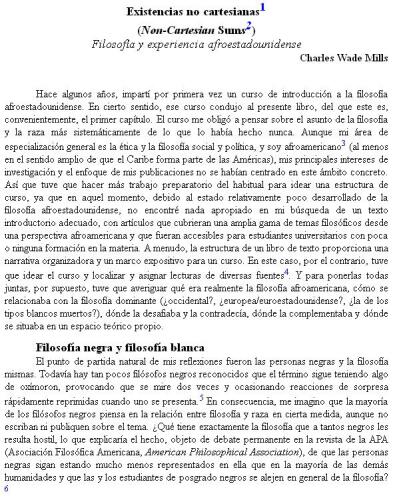 Existencias no-cartesianas (Non-cartesian sums, Blackness visible cap.1)