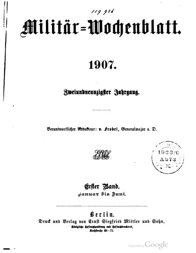 Militär-Wochenblatt