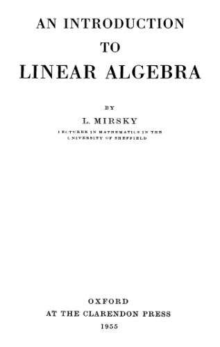 An introduction to linear algebra
