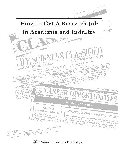 How To Get A Research Job in Academia and Industry