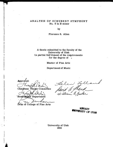 Analysis of Schubert Symphony No. 8 in B minor