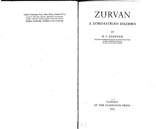 Zurvan: A Zoroastrian Dilemma