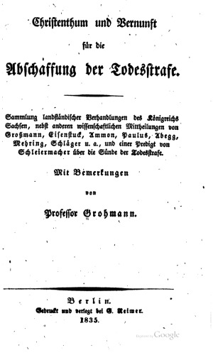Christentum und Vernunft für die Abschaffung der Todesstrafe