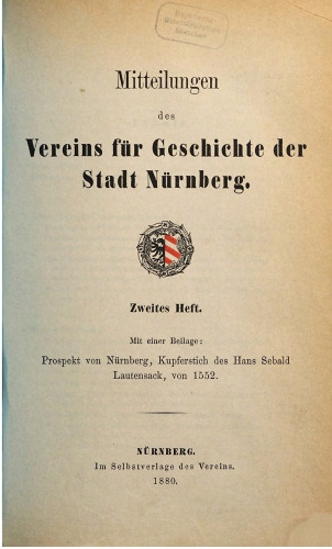 Mitteilungen des Vereins für Geschichte der Stadt Nürnberg