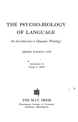 The Psycho-Biology of Language: An Introduction to Dynamic Philology