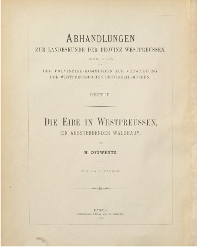 Die Eibe in Westpreußen, ein aussterbender Waldbaum