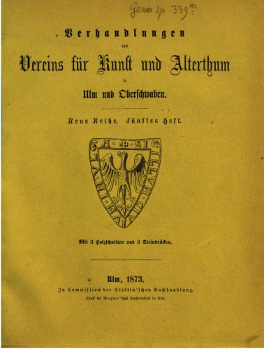 Verhandlungen des Vereins für Kunst und Altertum in Ulm und Oberschwaben