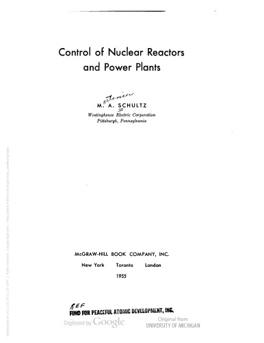 Control of nuclear reactors and power plants