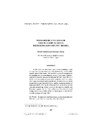 Posterior analysis of the multiplicative heteroscedasticity model
