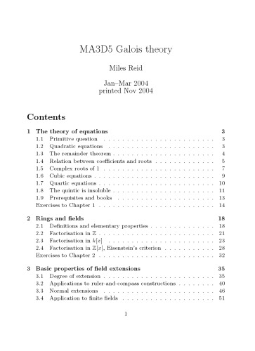 Galois theory