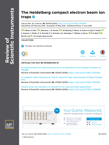The Heidelberg compact electron beam ion traps