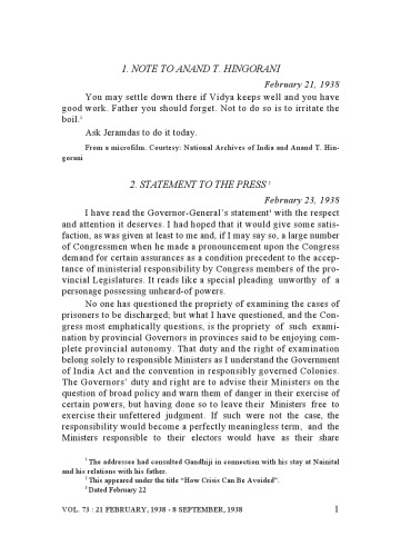 The Complete Works of Mahatma Gandhi Volume 73