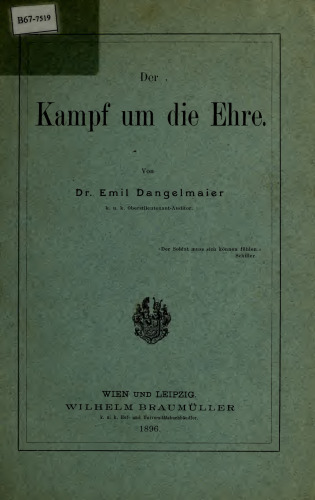 Der Kampf um die Ehre