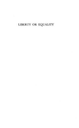 Liberty or Equality: The Challenge of Our Times