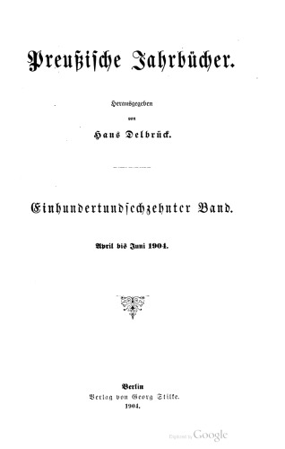 Preußische Jahrbücher