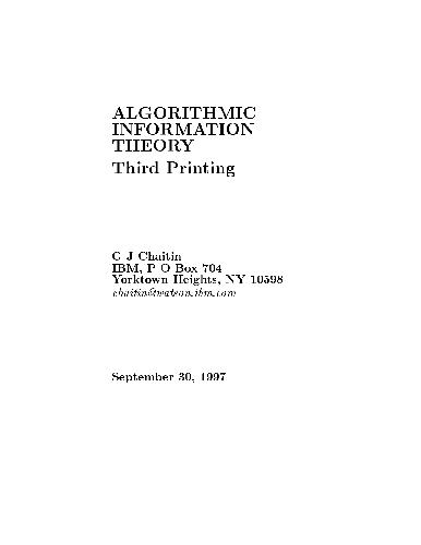 Algorithmic information theory