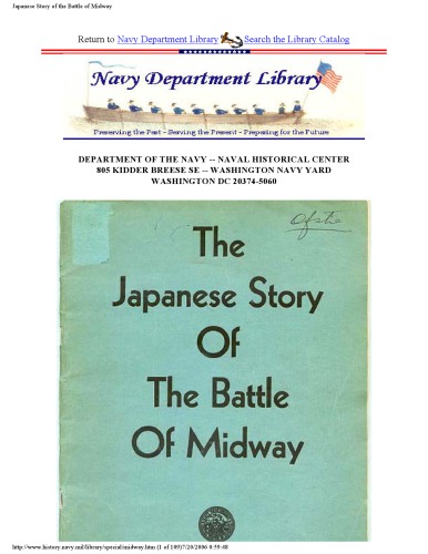 The Japanese Story of the Battle of Midway [website capture]