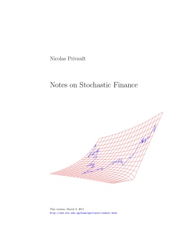 Notes on Stochastic Finance