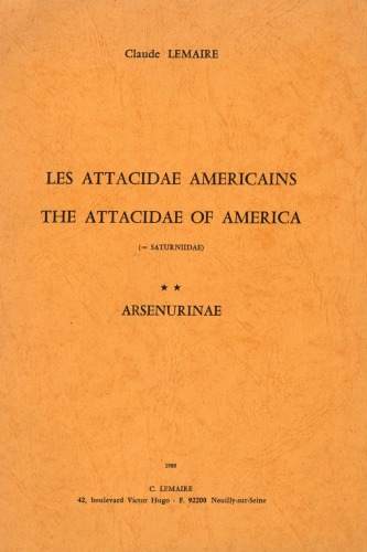 The Saturniidae of America vol. 2 - Arsenurinae