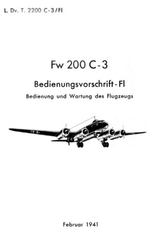 Fw200 C-3 Bedienvorschrift – F1. Teil 2 – Flugbetrieb