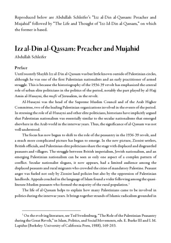 The Life and Thought of Izz ad-Din al-Qassam