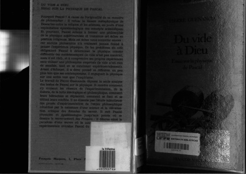 Du vide a Dieu - Essai sur la physique de Pascal