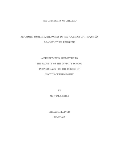 Muslim Reformist Polemics Of Quran against the Other Religiona PhD Thesis
