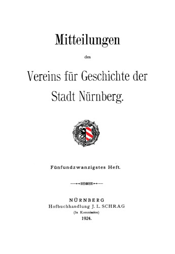Mitteilungen des Vereins für Geschichte der Stadt Nürnberg
