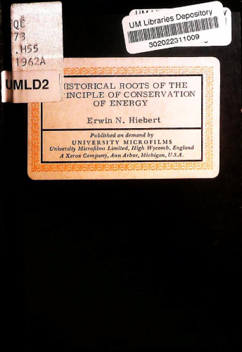 Historical Roots of the Principle of Conservation of Energy