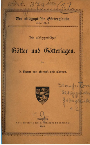 Die altägyptischen Götter und Göttersagen