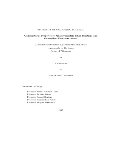 Combinatorial properties of quasisymmetric Schur functions and generalized Demazure atoms
