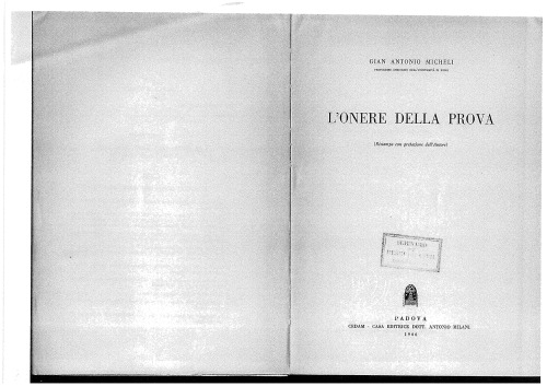 L'onere della prova